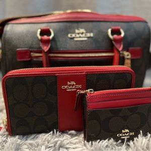 Coach purse, wallet and ID holder